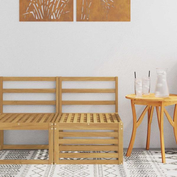 ARDEBO.de - Outdoor Mittelsofa Massivholz Akazie Weiß 63 x 59 x 73 cm