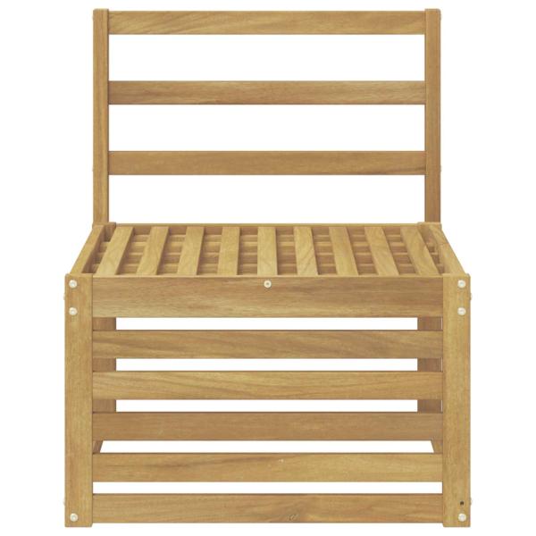 Outdoor Mittelsofa Massivholz Akazie Weiß 63 x 59 x 73 cm