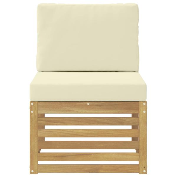 Outdoor Mittelsofa Massivholz Akazie Weiß