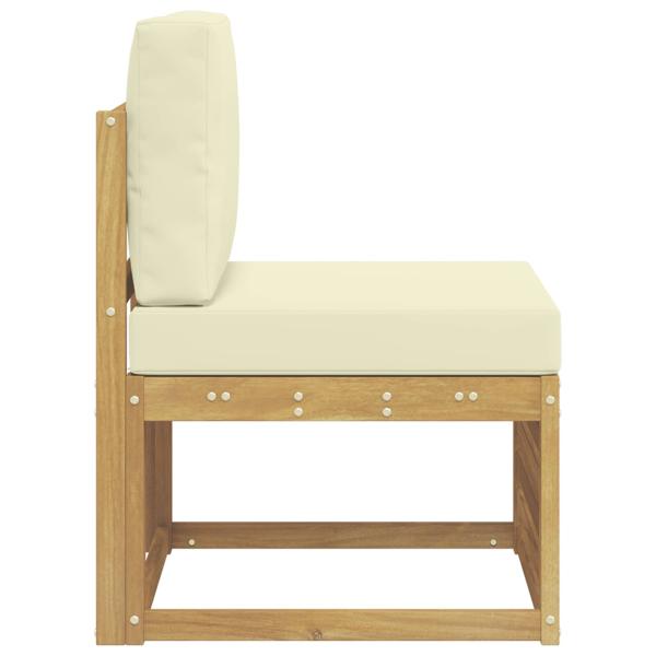 Outdoor Mittelsofa Massivholz Akazie Weiß