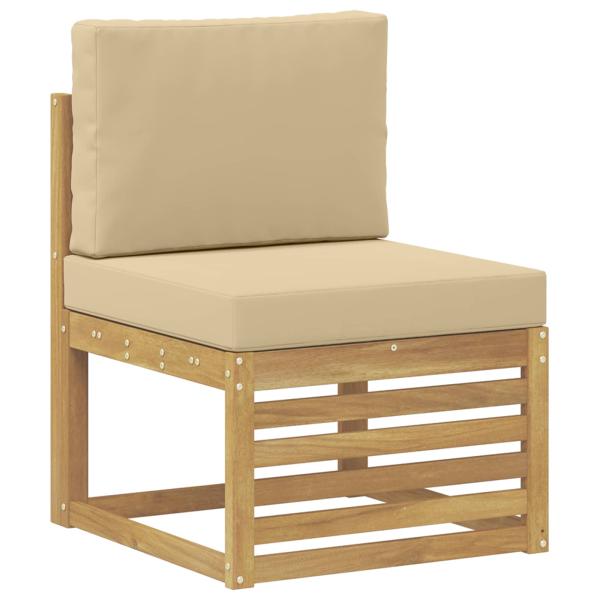 Outdoor Mittelsofa Massivholz Akazie Weiß