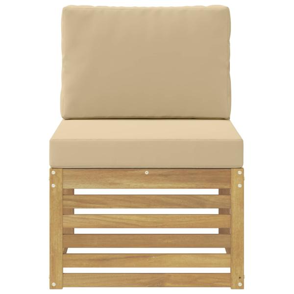 Outdoor Mittelsofa Massivholz Akazie Weiß