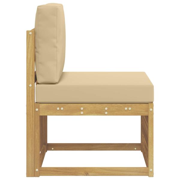 Outdoor Mittelsofa Massivholz Akazie Weiß