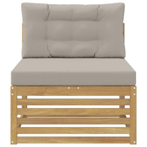 Outdoor Mittelsofa Massivholz Akazie Weiß