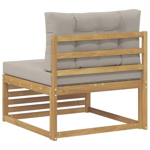 Outdoor Mittelsofa Massivholz Akazie Weiß