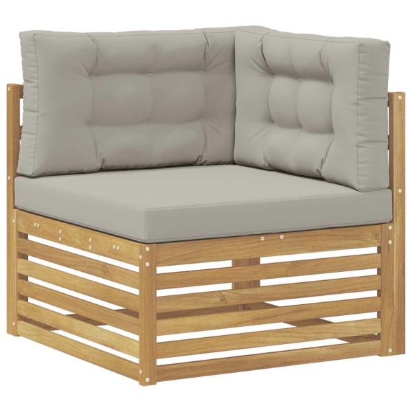 Outdoor Ecksofa Massivholz Akazie Weiß