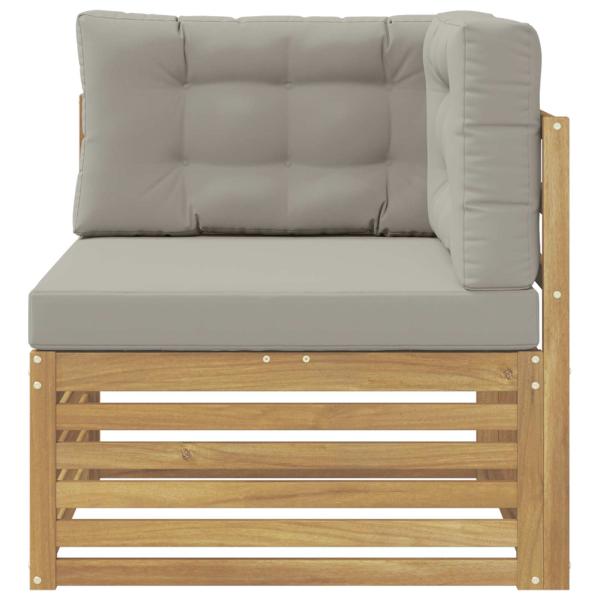 Outdoor Ecksofa Massivholz Akazie Weiß
