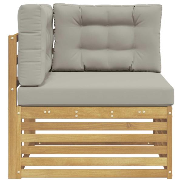 Outdoor Ecksofa Massivholz Akazie Weiß