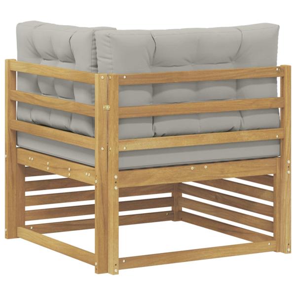 Outdoor Ecksofa Massivholz Akazie Weiß