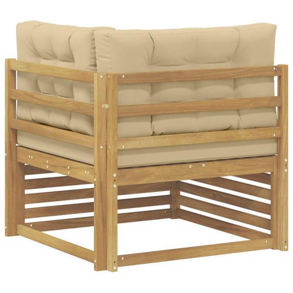 Outdoor Ecksofa Massivholz Akazie Weiß