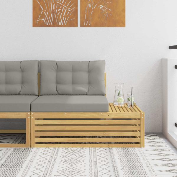 ARDEBO.de - Outdoor End Sofa Weiß 115 x 83 x 73 cm Massivholz Akazie