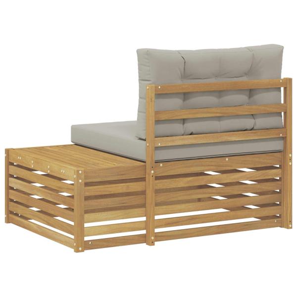 Outdoor End Sofa Weiß 115 x 83 x 73 cm Massivholz Akazie