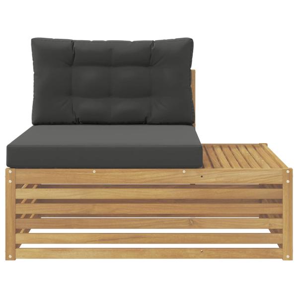Outdoor End Sofa Weiß 115 x 83 x 73 cm Massivholz Akazie