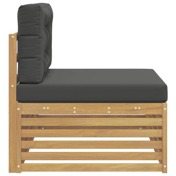 Outdoor End Sofa Weiß 115 x 83 x 73 cm Massivholz Akazie