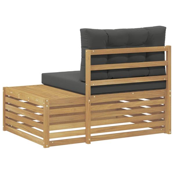 Outdoor End Sofa Weiß 115 x 83 x 73 cm Massivholz Akazie