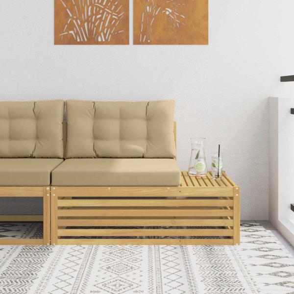 ARDEBO.de - Outdoor End Sofa Weiß 115 x 83 x 73 cm Massivholz Akazie