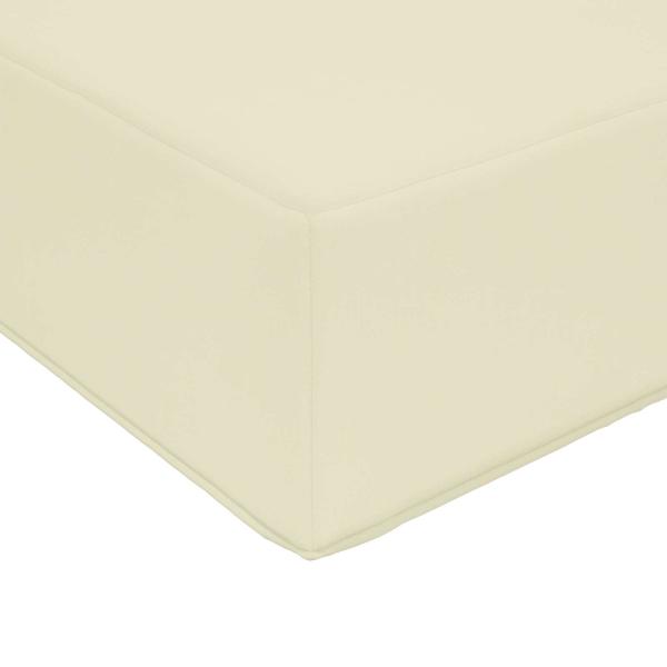 Outdoor-Fußhocker Massivholz Akazie und Textilene Stoff Weiß