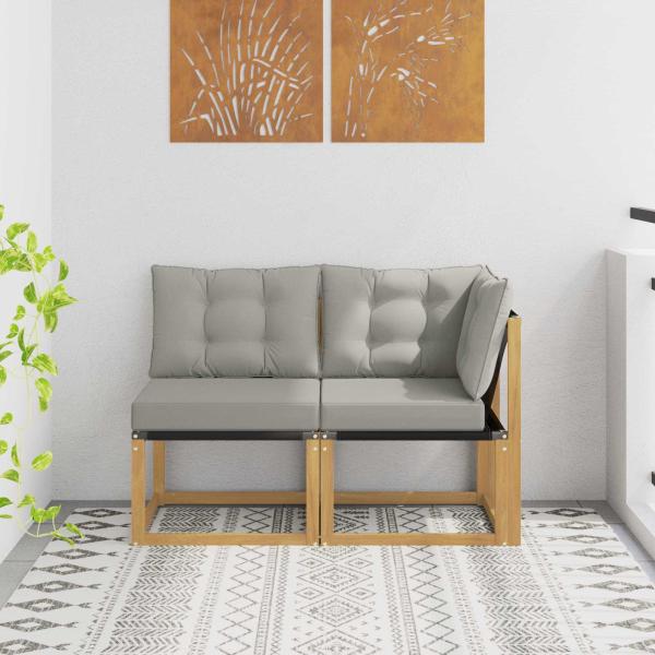 ARDEBO.de - 2 stk. Outdoor Mittel- und Ecksofa Weiß