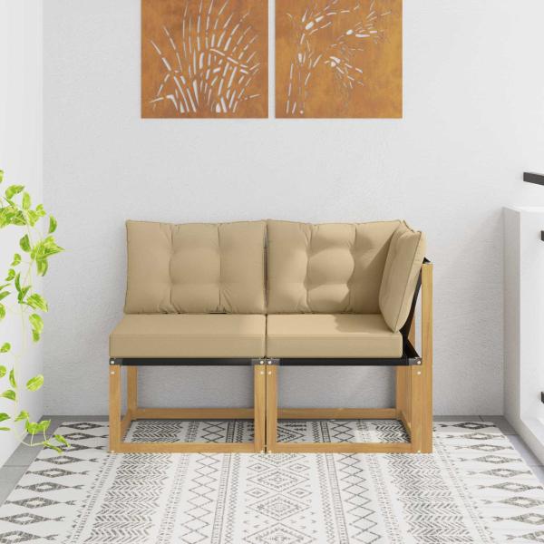 ARDEBO.de - 2 stk. Outdoor Mittel- und Ecksofa Weiß