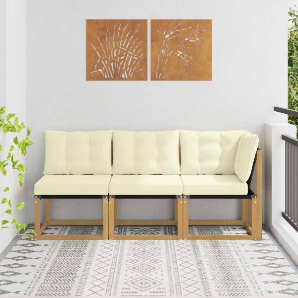 ARDEBO.de - 3 stk. Outdoor Mittel- und Ecksofa Weiß