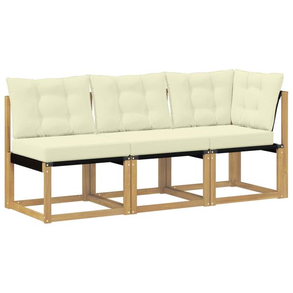 3 stk. Outdoor Mittel- und Ecksofa Weiß