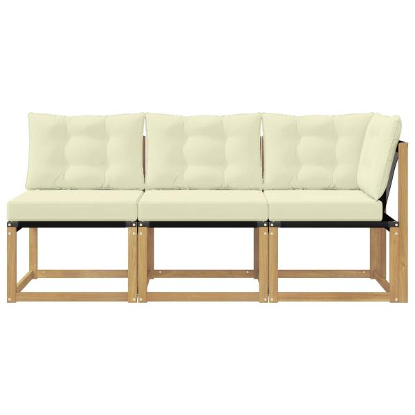 3 stk. Outdoor Mittel- und Ecksofa Weiß