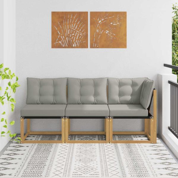 ARDEBO.de - 3 stk. Outdoor Mittel- und Ecksofa Weiß