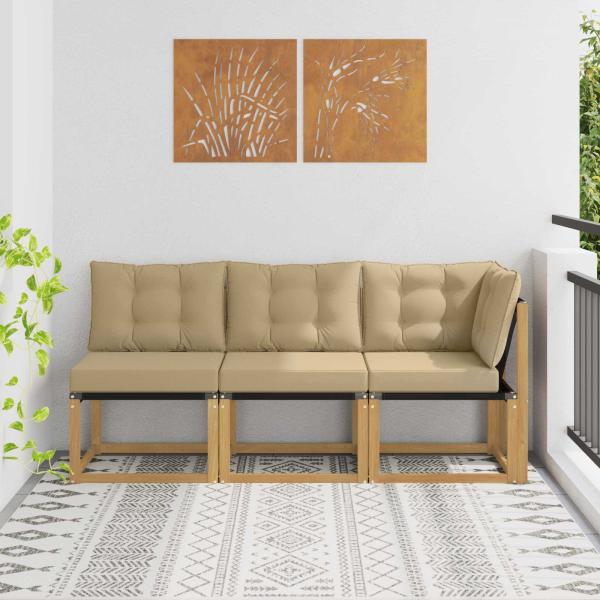 ARDEBO.de - 3 stk. Outdoor Mittel- und Ecksofa Weiß