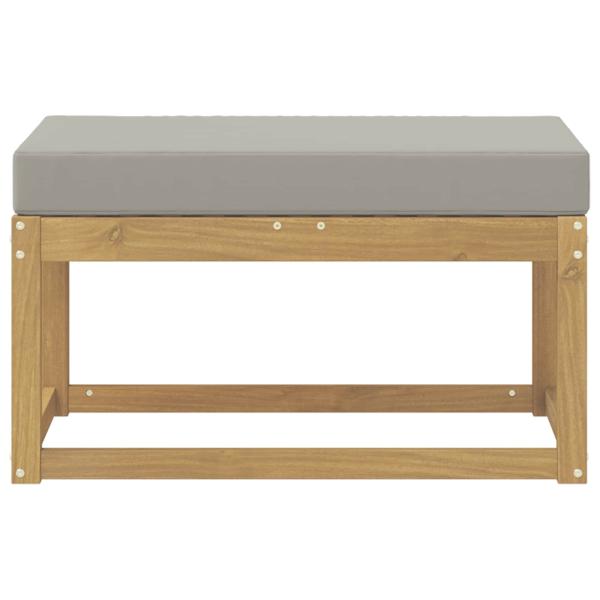 Outdoor Hocker Bank Massivholz Akazie Weiß