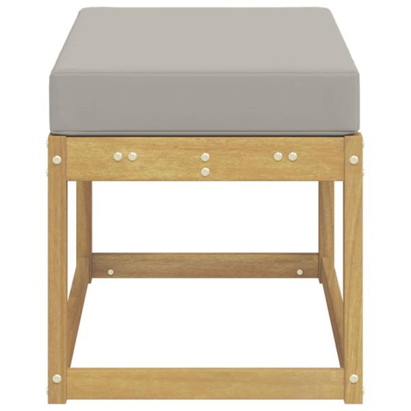 Outdoor Hocker Bank Massivholz Akazie Weiß