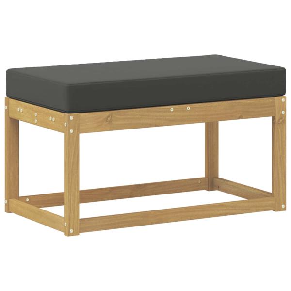 Outdoor Hocker Bank Massivholz Akazie Weiß