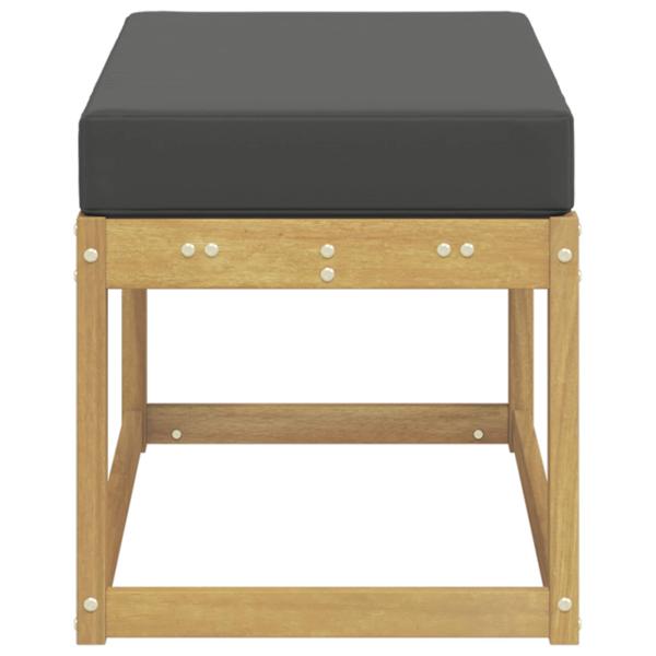 Outdoor Hocker Bank Massivholz Akazie Weiß