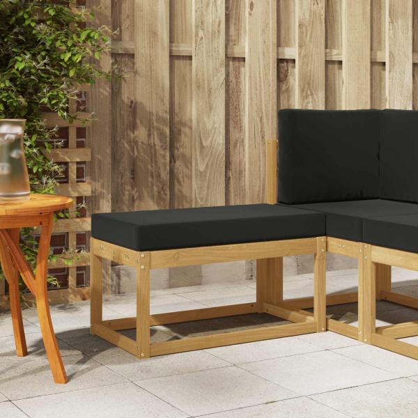 ARDEBO.de - Outdoor Hocker Bank Massivholz Akazie Weiß