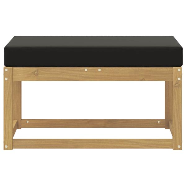 Outdoor Hocker Bank Massivholz Akazie Weiß