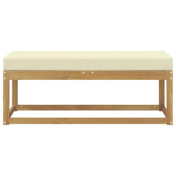 Outdoor Hocker Bank Massivholz Akazie Weiß