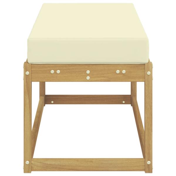 Outdoor Hocker Bank Massivholz Akazie Weiß