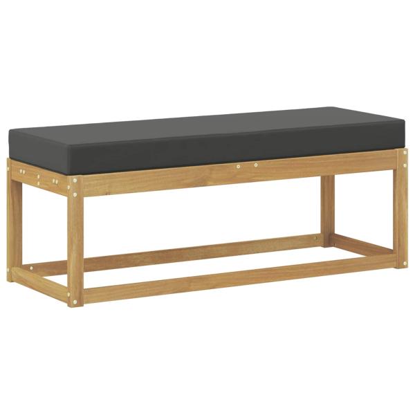 Outdoor Hocker Bank Massivholz Akazie Weiß