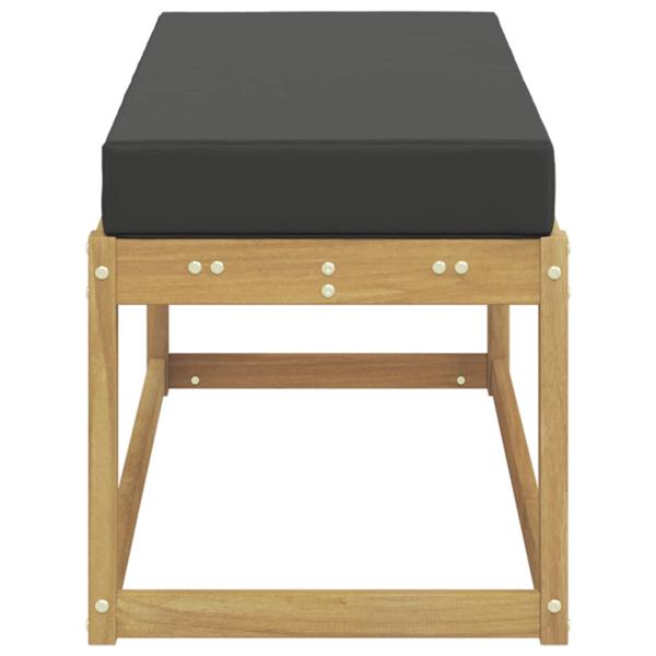 Outdoor Hocker Bank Massivholz Akazie Weiß