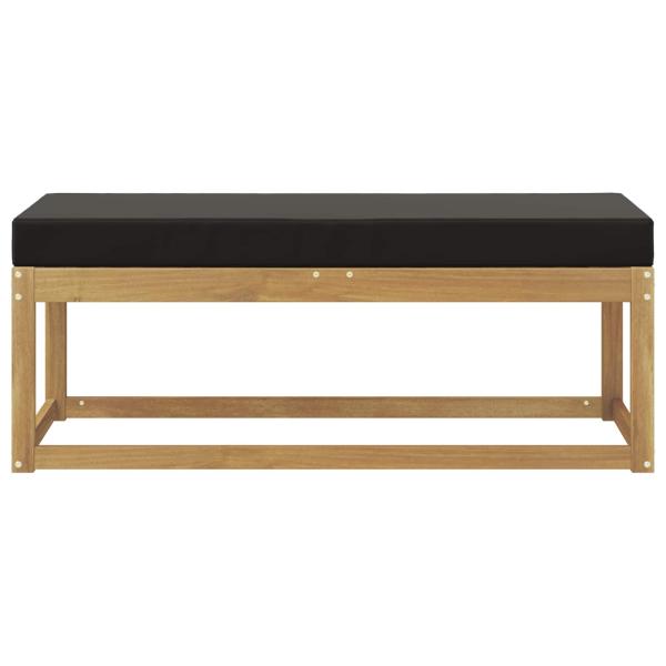 Outdoor Hocker Bank Massivholz Akazie Weiß