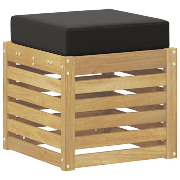 Outdoor Hocker Bank Massivholz Akazie Weiß