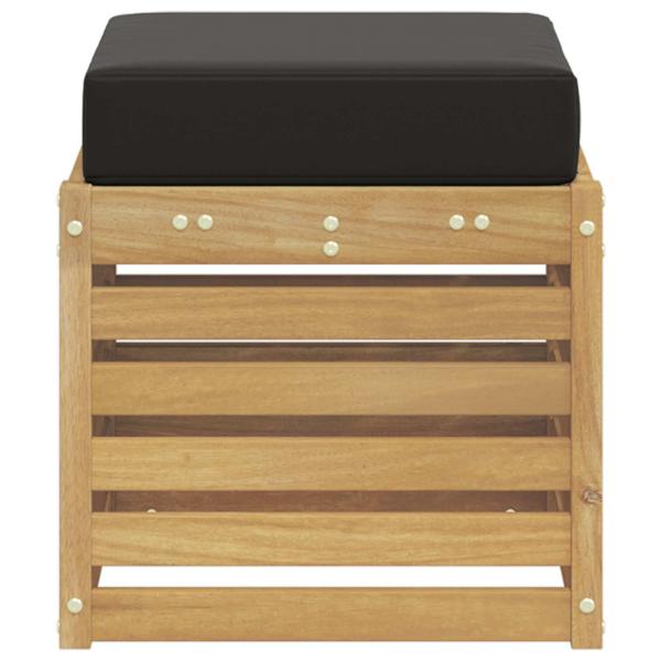 Outdoor Hocker Bank Massivholz Akazie Weiß
