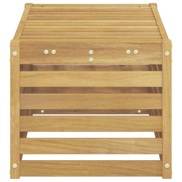 Outdoor Hocker Bank Massivholz Akazie Weiß 79 x 43 x 37 cm