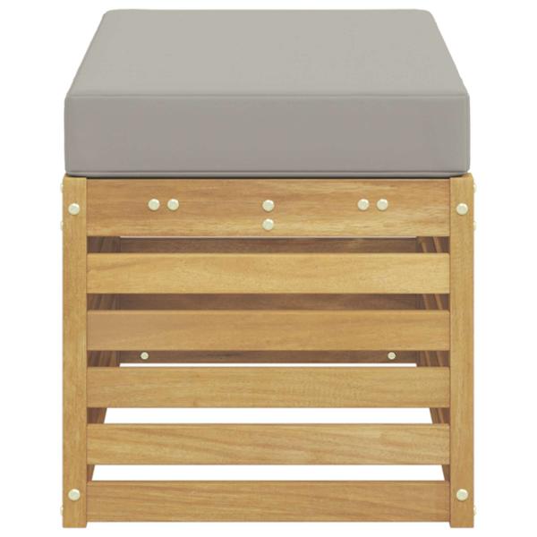 Outdoor Hocker Bank Massivholz Akazie Weiß