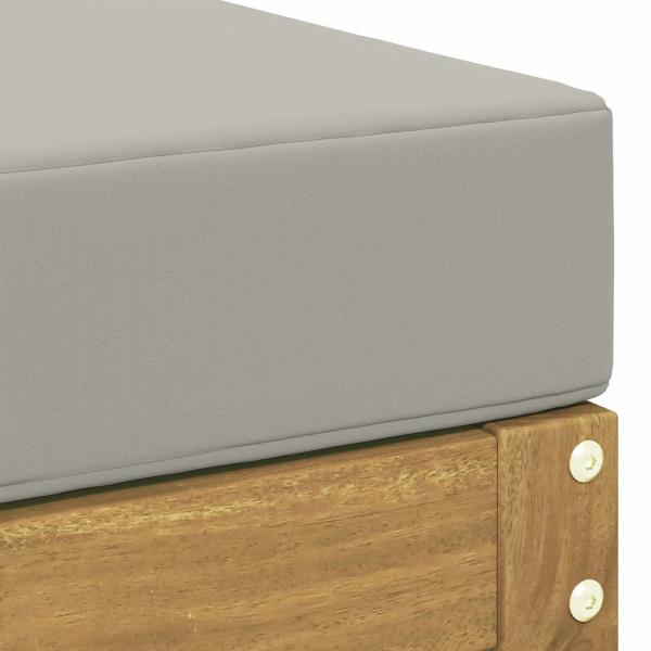 Outdoor Hocker Bank Massivholz Akazie Weiß