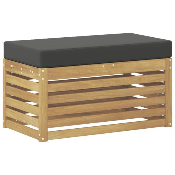 Outdoor Hocker Bank Massivholz Akazie Weiß