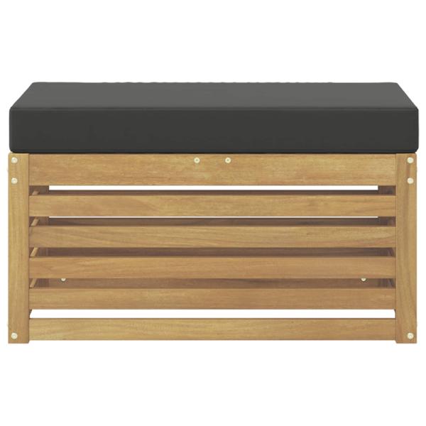 Outdoor Hocker Bank Massivholz Akazie Weiß