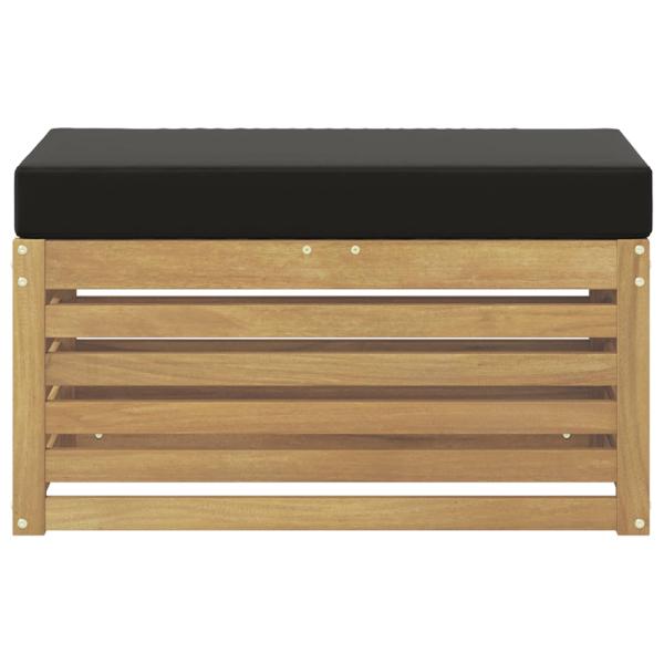 Outdoor Hocker Bank Massivholz Akazie Weiß