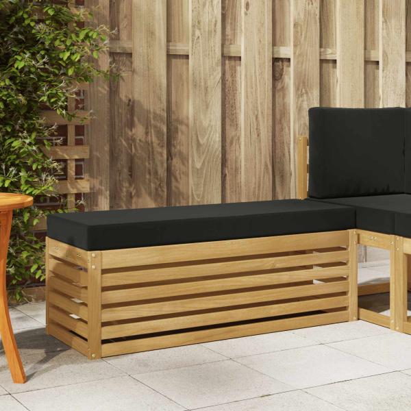 ARDEBO.de - Outdoor Hocker Bank Massivholz Akazie Weiß