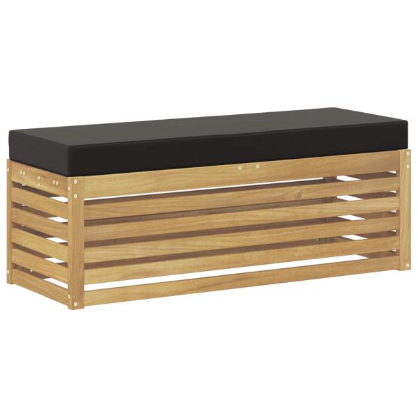 Outdoor Hocker Bank Massivholz Akazie Weiß