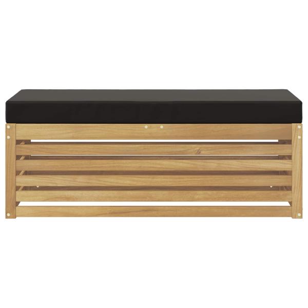 Outdoor Hocker Bank Massivholz Akazie Weiß
